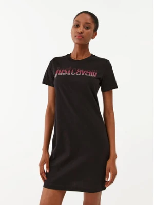 Just Cavalli Sukienka codzienna 75PAOE00 Czarny Regular Fit