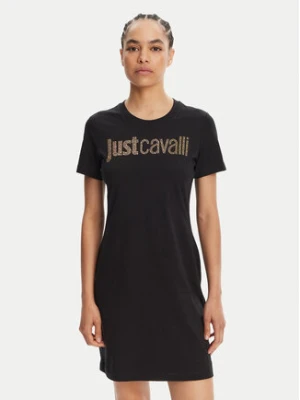 Just Cavalli Sukienka codzienna 78PAOE15 Czarny Regular Fit