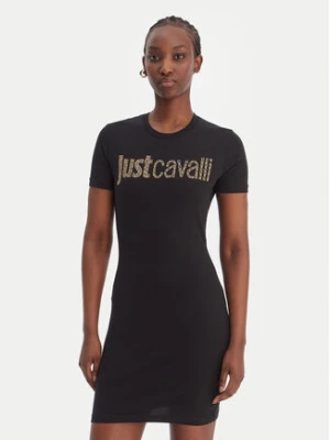 Just Cavalli Sukienka codzienna 80PAOE21 CJ112 Czarny Slim Fit