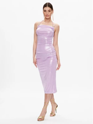 Just Cavalli Sukienka koktajlowa 74PBO924 Fioletowy Slim Fit