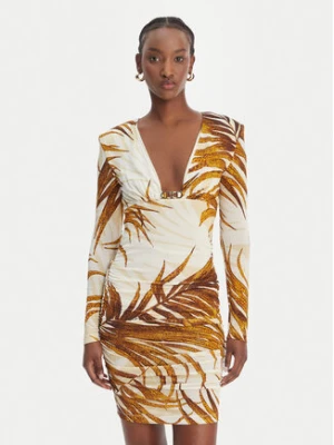 Just Cavalli Sukienka koktajlowa 80PAO957 JS560 Żółty Slim Fit