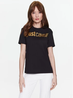 Just Cavalli T-Shirt 74PBHF00 Czarny Regular Fit