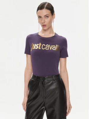 Just Cavalli T-Shirt 75PAHT00 Fioletowy Regular Fit