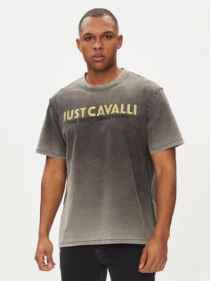 Just Cavalli T-Shirt 76OAHE06 Szary Regular Fit