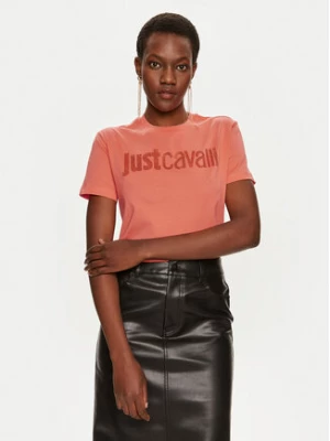 Just Cavalli T-Shirt 76PAHE03 Żółty Regular Fit