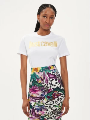 Just Cavalli T-Shirt 76PAHG11 Biały Slim Fit