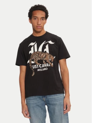 Just Cavalli T-Shirt 77OAHA02 Czarny Regular Fit