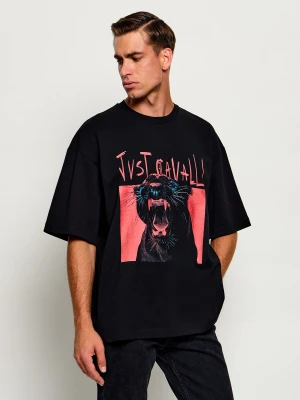 Just Cavalli T-shirt Angry Panther | Loose fit czarny