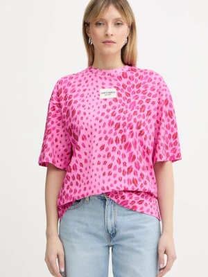 Just Cavalli t-shirt bawełniany różowy