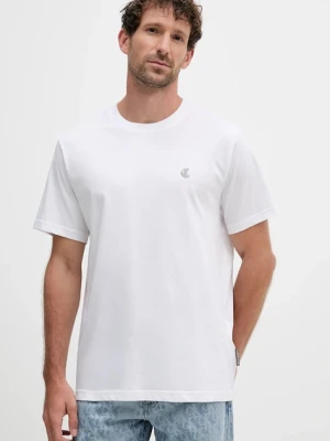 Just Cavalli t-shirt bawełniany męski kolor biały gładki 79OAHT06 CJ500