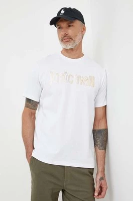 Just Cavalli t-shirt bawełniany męski kolor biały z nadrukiem 76OAHG15 CJ318