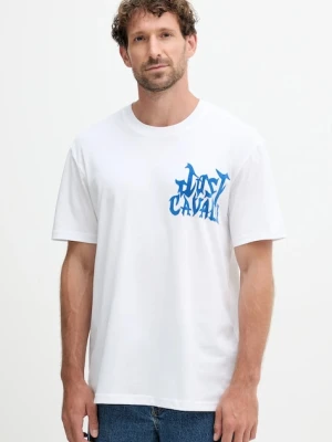 Just Cavalli t-shirt bawełniany męski kolor biały z nadrukiem 79OAHE13 CJ110