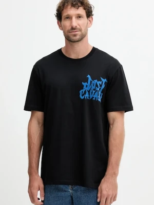 Just Cavalli t-shirt bawełniany męski kolor czarny z nadrukiem 79OAHE13 CJ110
