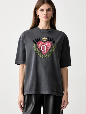 Just Cavalli T-shirt damski bawełniany szary