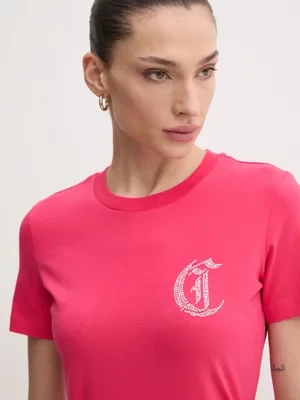 Just Cavalli t-shirt damski kolor różowy 78PAHE11 CJ112