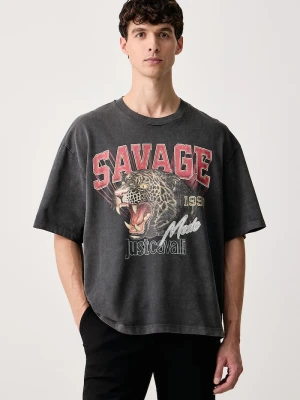 Just Cavalli T-shirt męski bawełniany szary