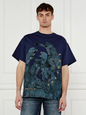 Just Cavalli T-shirt | Relaxed fit granatowy