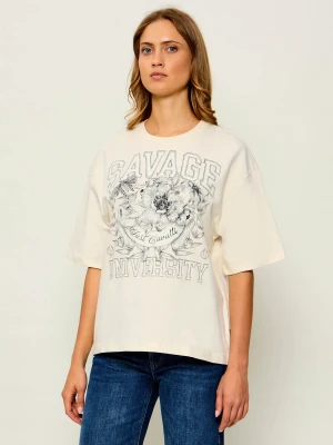 Just Cavalli T-shirt | Relaxed fit kremowy