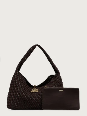 Just Cavalli torebka shopper damska z imitacji skóry brązowy