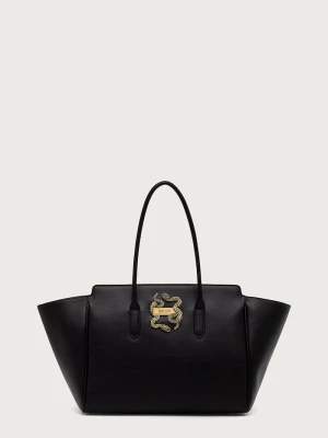 Just Cavalli torebka shopper damska z imitacji skóry czarny