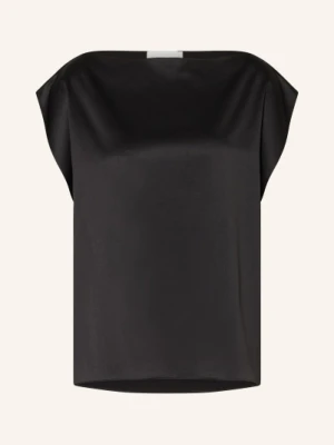 Juvia Bluzka Bez Rękawów Caroll Z Satyny schwarz