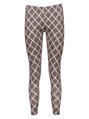 Juvia Legginsy w kolorze biało-ciemnobrązowym rozmiar: XL