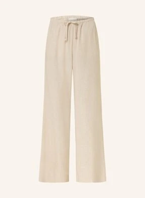 Juvia Spodnie Florens Z Lnem beige