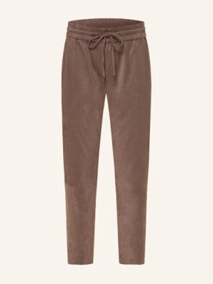 Juvia Spodnie W Stylu Joggingowym O Wyglądzie Skóry braun
