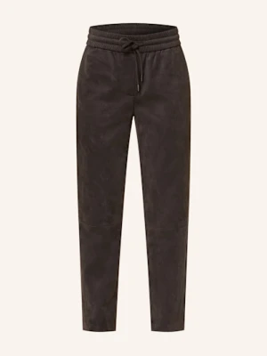 Juvia Spodnie W Stylu Joggingowym O Wyglądzie Skóry braun