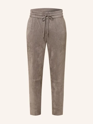 Juvia Spodnie W Stylu Joggingowym O Wyglądzie Skóry grau