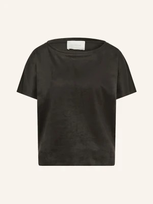 Juvia T-Shirt Fidelia Z Imitacji Skóry schwarz CZARNY