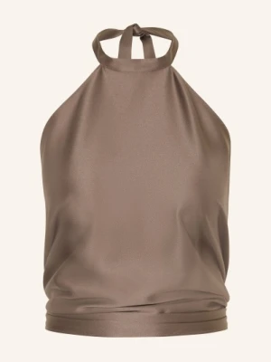 Juvia Top Z Wiązaniem Na Szyi Sissy Z Satyny beige
