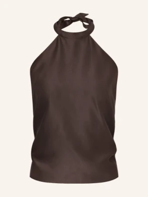 Juvia Top Z Wiązaniem Na Szyi Sissy Z Satyny braun