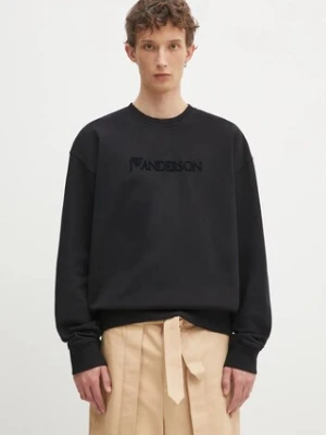 JW Anderson bluza bawełniana Logo Embroidery męska kolor czarny z aplikacją JW0215.PG1632.999