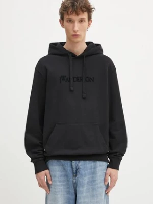 JW Anderson bluza bawełniana Logo Embroidery męska kolor czarny z kapturem z aplikacją JW0214.PG1632.999