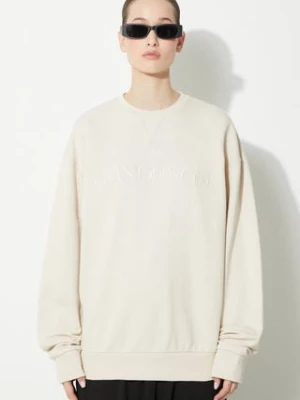 JW Anderson bluza bawełniana Logo Embroidery Sweatshirt damska kolor beżowy z aplikacją JW0165.PG0861.132