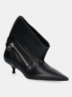 JW Anderson botki skórzane Biker Kitten Heel damskie kolor czarny na małym obcasie BT0105.LA0268