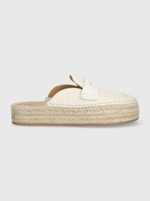 JW Anderson klapki Loafer Espadrillas damskie kolor beżowy na platformie ANW42005C