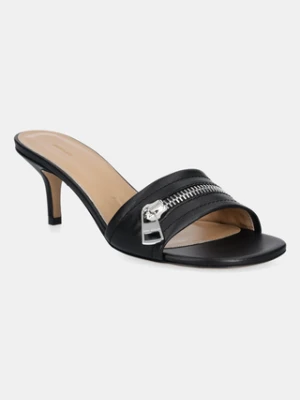 JW Anderson klapki skórzane Biker Heel Sandal damskie kolor czarny na szpilce SN0105.LA0268