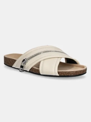 JW Anderson klapki skórzane Biker Loafer damskie kolor beżowy SN0107 LA0268 002