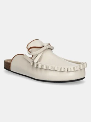 JW Anderson klapki skórzane damskie kolor beżowy LF0069 LA0323 002
