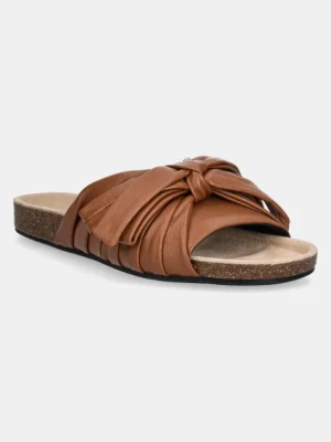 JW Anderson klapki skórzane damskie kolor brązowy SN0096 LA0161 640