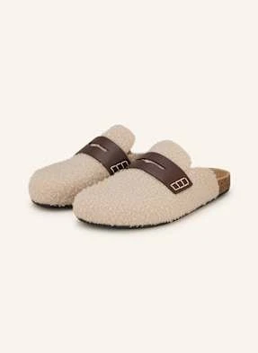 Jw Anderson Klapki Typu Mules Z Pluszowego Materiału beige