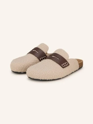 Jw Anderson Klapki Typu Mules Z Pluszowego Materiału beige