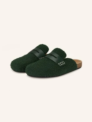 Jw Anderson Klapki Typu Mules Z Pluszowego Materiału gruen