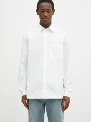 JW Anderson koszula Classic Fit Logo Pocket Shirt męska kolor biały relaxed z kołnierzykiem klasycznym SH0328.PG1140.001