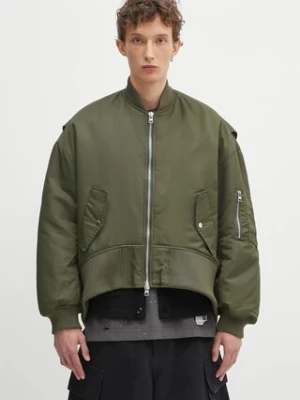 JW Anderson kurtka bomber Oversized Curved Hem Bomber kolor zielony przejściowa JK0357.PG1696.595