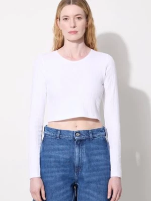 JW Anderson longsleeve bawełniany Cropped Anchor Embroidery Longsleeve Top kolor biały JO0211.PG1501.001