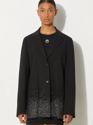 JW Anderson marynarka wełniana Crystal Hem Blazer kolor czarny oversize wzorzysta JK0308.PG1321.999