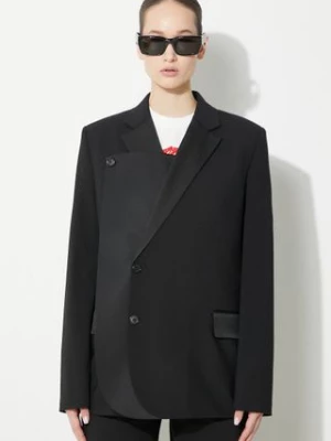 JW Anderson marynarka wełniana Panelled Blazer kolor czarny jednorzędowa gładka JK0291.PG1321.999